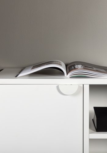 VENTURE DESIGN Piring TV-bord, m. 2 drer og 3 hyller - hvitt stl (120x40)