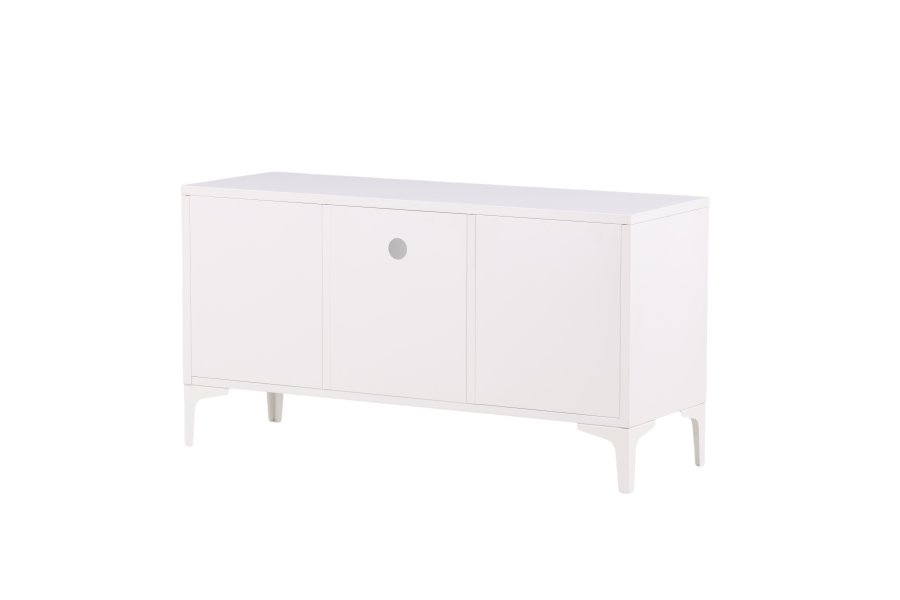 VENTURE DESIGN Piring TV-bord, m. 2 drer og 3 hyller - hvitt stl (120x40)