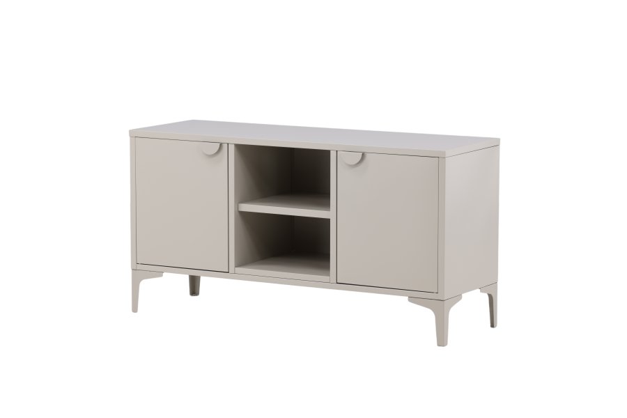 VENTURE DESIGN Piring TV-bord, m. 2 drer og 3 hyller - beige stl (120x40)