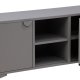 VENTURE DESIGN Piring TV-bord, m. 2 drer og 3 hyller - lysegr stl (120x40)