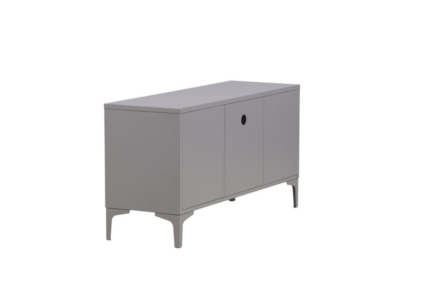 VENTURE DESIGN Piring TV-bord, m. 2 drer og 3 hyller - lysegr stl (120x40)