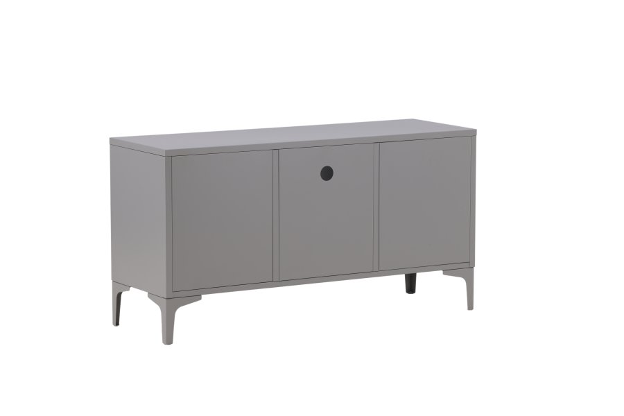 VENTURE DESIGN Piring TV-bord, m. 2 drer og 3 hyller - lysegr stl (120x40)