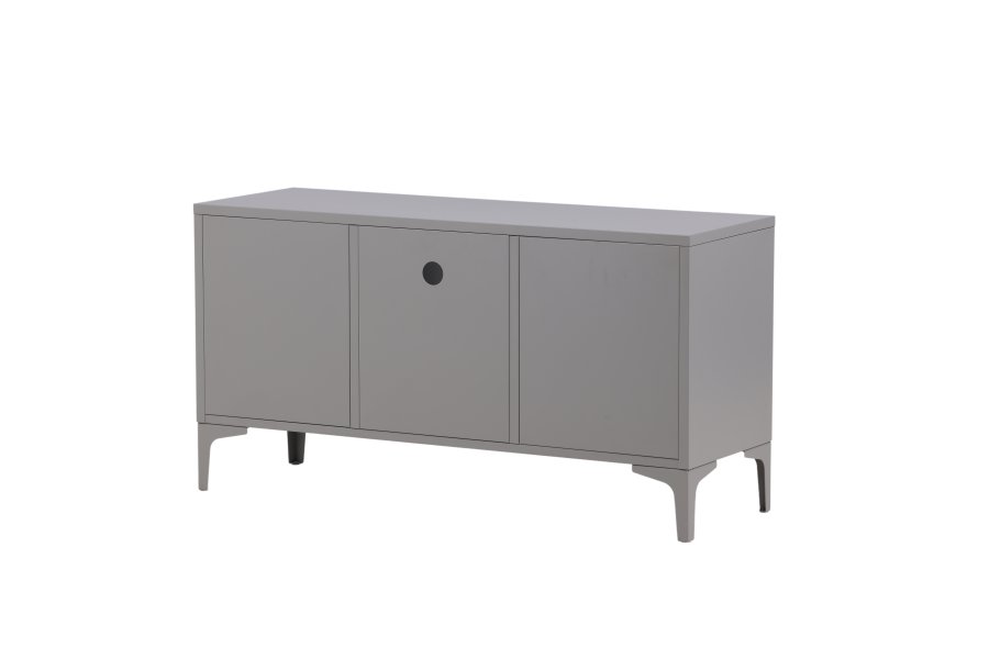 VENTURE DESIGN Piring TV-bord, m. 2 drer og 3 hyller - lysegr stl (120x40)