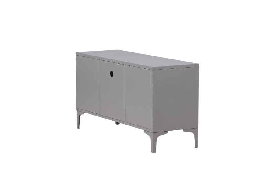 VENTURE DESIGN Piring TV-bord, m. 2 drer og 3 hyller - lysegr stl (120x40)