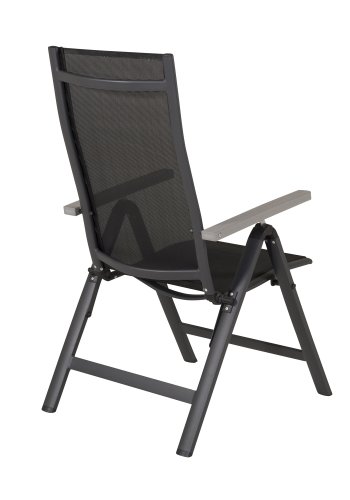 VENTURE DESIGN Albany Light 5-pos hagestol, med armlener - svart tekstilene og sort aluminium