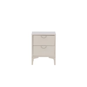 VENTURE DESIGN Piring sengebord, m. 2 skuffer - beige stl (45x40)