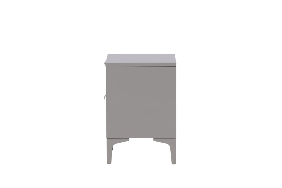 VENTURE DESIGN Piring nattbord, m. 2 skuffer - lys gr stl (45x40)