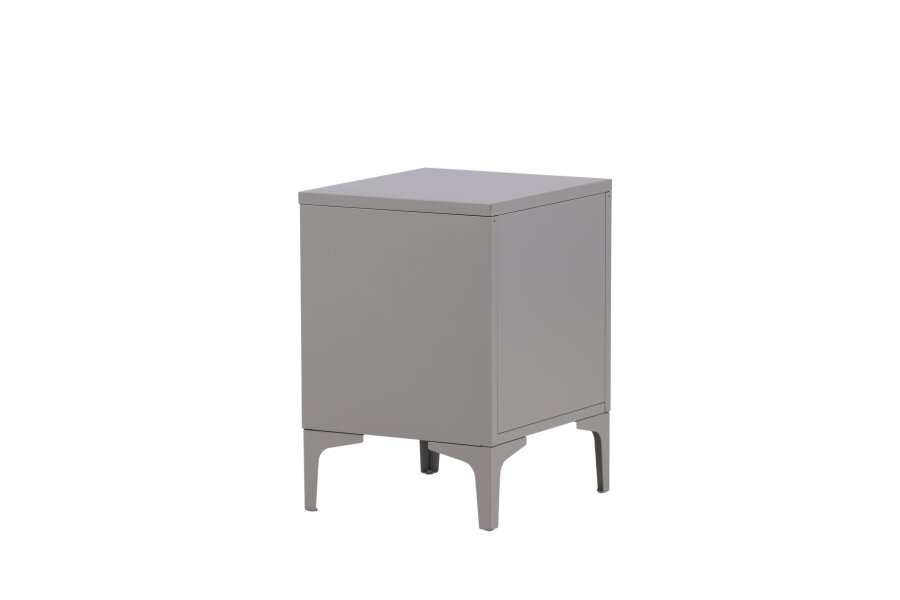 VENTURE DESIGN Piring nattbord, m. 2 skuffer - lys gr stl (45x40)