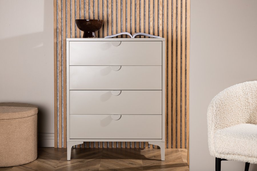 VENTURE DESIGN Piring kommode, m. 4 skuffer - beige stl