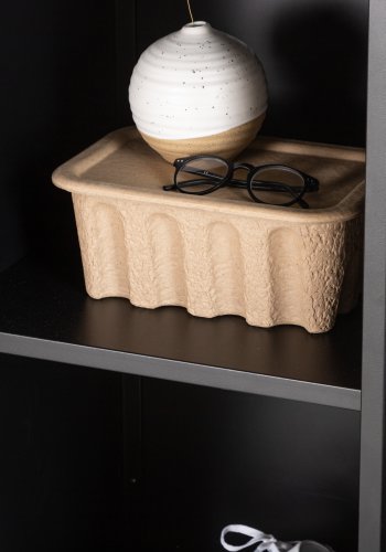 VENTURE DESIGN Piring garderobe, m. 2 drer, 3 hyller og hengerstang - sort stl (H:183)