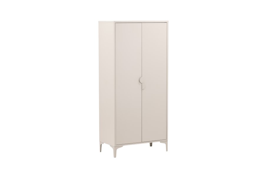 VENTURE DESIGN Piring garderobe, m. 2 drer, 3 hyller og hengestang - beige stl (H:183)