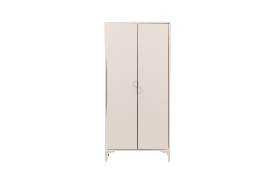 VENTURE DESIGN Piring garderobe, m. 2 drer, 3 hyller og hengestang - beige stl (H:183)