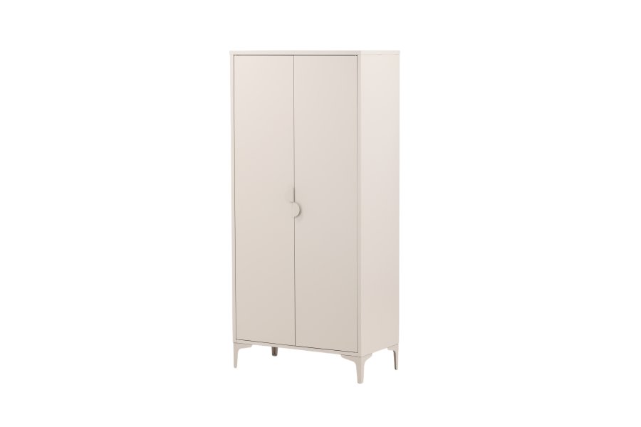 VENTURE DESIGN Piring garderobe, m. 2 drer, 3 hyller og hengestang - beige stl (H:183)