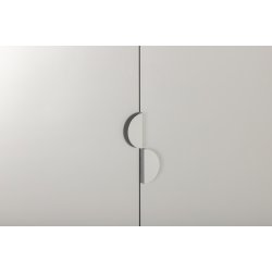 VENTURE DESIGN Piring garderobeskab, m. 2 l�ger, 3 hylder og b�jlestang - lysegr� st�l (H:183) - Venture Design