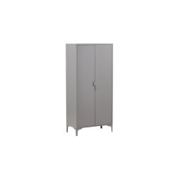 VENTURE DESIGN Piring garderobeskab, m. 2 l�ger, 3 hylder og b�jlestang - lysegr� st�l (H:183) - Venture Design