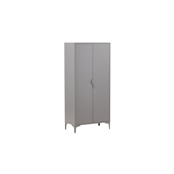 VENTURE DESIGN Piring garderobeskab, m. 2 l�ger, 3 hylder og b�jlestang - lysegr� st�l (H:183) - Venture Design