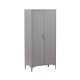 VENTURE DESIGN Piring garderobe, m. 2 drer, 3 hyller og hengerstang - lysegr stl (H:183)