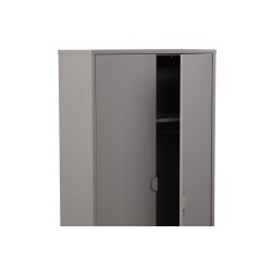 VENTURE DESIGN Piring garderobeskab, m. 2 l�ger, 3 hylder og b�jlestang - lysegr� st�l (H:183) - Venture Design