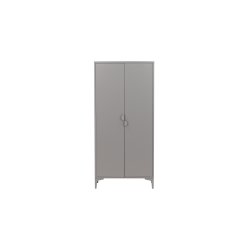 VENTURE DESIGN Piring garderobeskab, m. 2 l�ger, 3 hylder og b�jlestang - lysegr� st�l (H:183) - Venture Design