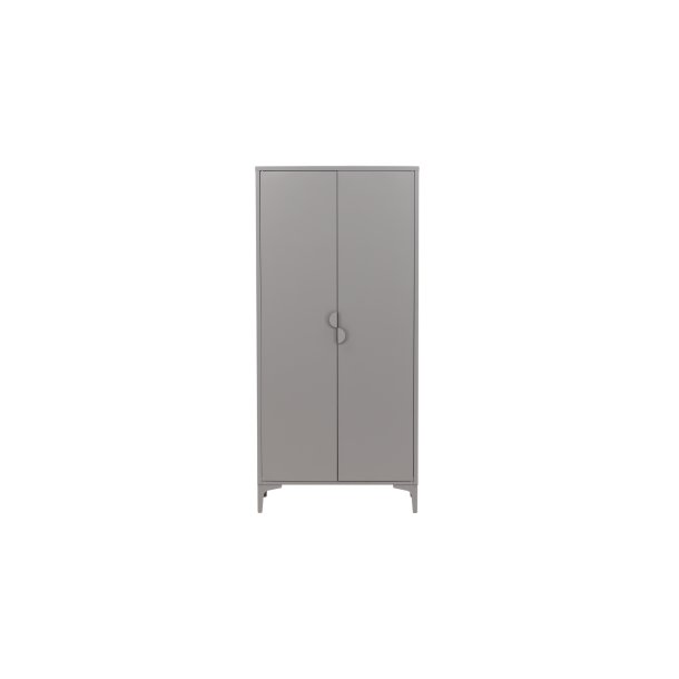 VENTURE DESIGN Piring garderobeskab, m. 2 l�ger, 3 hylder og b�jlestang - lysegr� st�l (H:183) - Venture Design