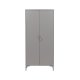 VENTURE DESIGN Piring garderobe, m. 2 drer, 3 hyller og hengerstang - lysegr stl (H:183)