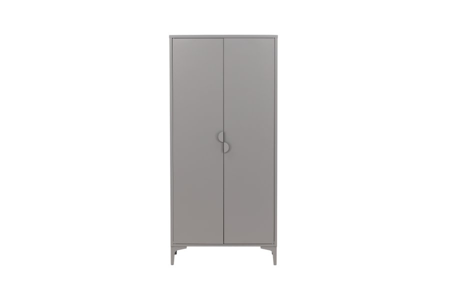 VENTURE DESIGN Piring garderobe, m. 2 drer, 3 hyller og hengerstang - lysegr stl (H:183)