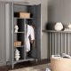 VENTURE DESIGN Piring garderobe, m. 2 drer, 3 hyller og hengerstang - lysegr stl (H:183)