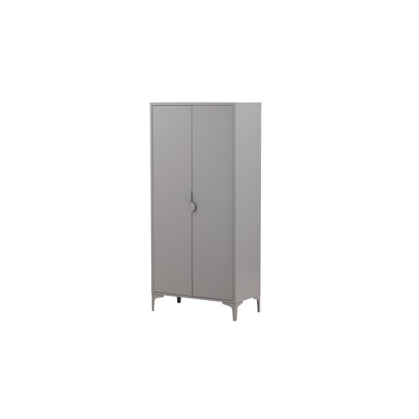 VENTURE DESIGN Piring garderobeskab, m. 2 l�ger, 3 hylder og b�jlestang - lysegr� st�l (H:183) - Venture Design