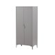 VENTURE DESIGN Piring garderobe, m. 2 drer, 3 hyller og hengerstang - lysegr stl (H:183)