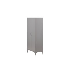 VENTURE DESIGN Piring garderobeskab, m. 2 l�ger, 3 hylder og b�jlestang - lysegr� st�l (H:183) - Venture Design
