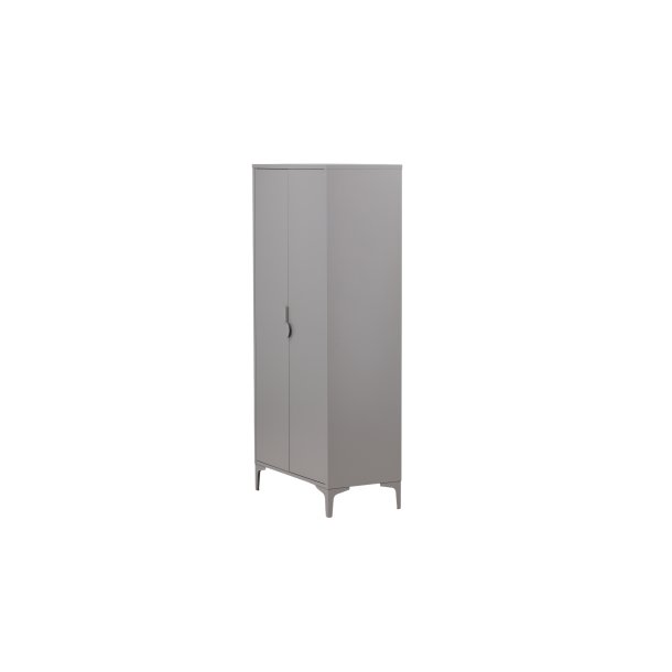 VENTURE DESIGN Piring garderobeskab, m. 2 l�ger, 3 hylder og b�jlestang - lysegr� st�l (H:183) - Venture Design