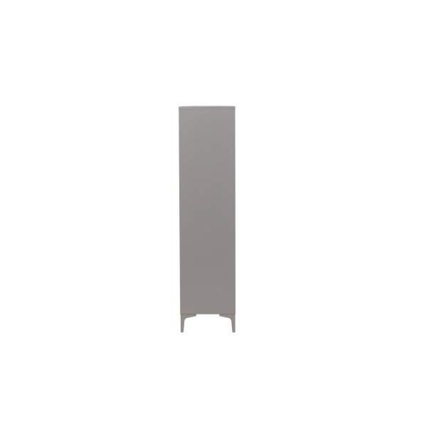 VENTURE DESIGN Piring garderobeskab, m. 2 l�ger, 3 hylder og b�jlestang - lysegr� st�l (H:183) - Venture Design