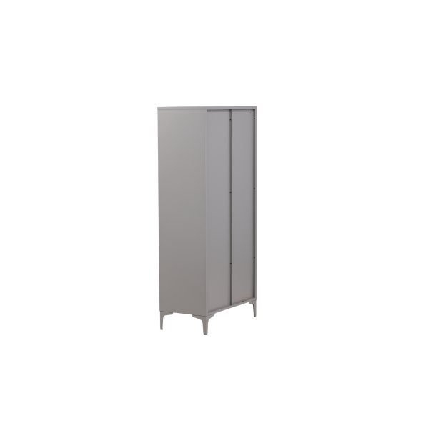 VENTURE DESIGN Piring garderobeskab, m. 2 l�ger, 3 hylder og b�jlestang - lysegr� st�l (H:183) - Venture Design