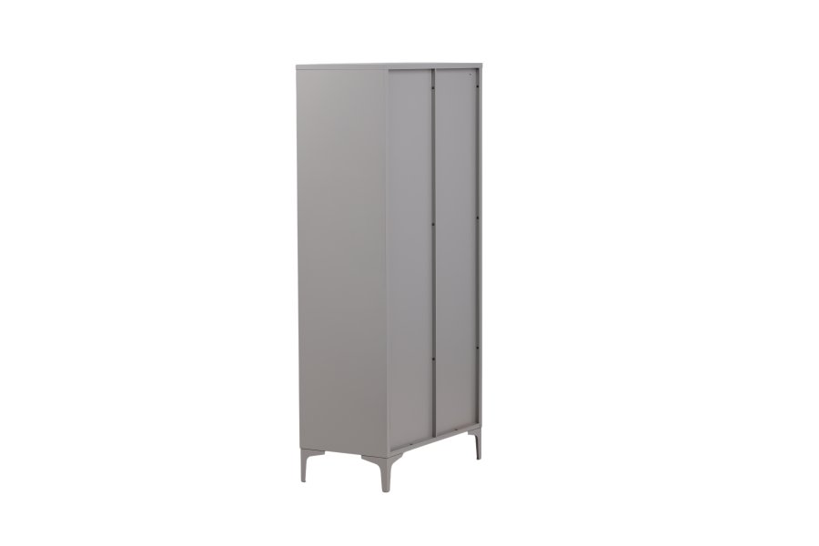 VENTURE DESIGN Piring garderobe, m. 2 drer, 3 hyller og hengerstang - lysegr stl (H:183)