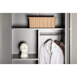 VENTURE DESIGN Piring garderobeskab, m. 2 l�ger, 3 hylder og b�jlestang - lysegr� st�l (H:183) - Venture Design