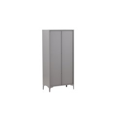 VENTURE DESIGN Piring garderobeskab, m. 2 l�ger, 3 hylder og b�jlestang - lysegr� st�l (H:183) - Venture Design