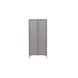 VENTURE DESIGN Piring garderobeskab, m. 2 l�ger, 3 hylder og b�jlestang - lysegr� st�l (H:183) - Venture Design