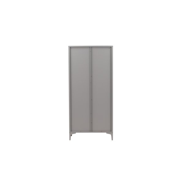 VENTURE DESIGN Piring garderobeskab, m. 2 l�ger, 3 hylder og b�jlestang - lysegr� st�l (H:183) - Venture Design