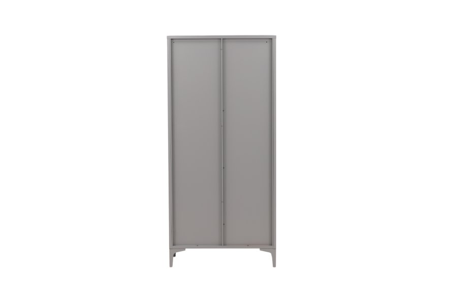 VENTURE DESIGN Piring garderobe, m. 2 drer, 3 hyller og hengerstang - lysegr stl (H:183)