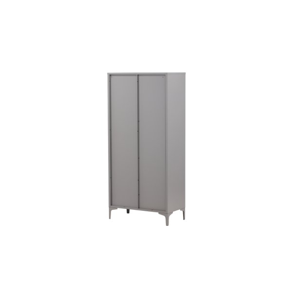VENTURE DESIGN Piring garderobeskab, m. 2 l�ger, 3 hylder og b�jlestang - lysegr� st�l (H:183) - Venture Design