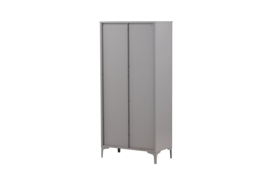 VENTURE DESIGN Piring garderobe, m. 2 drer, 3 hyller og hengerstang - lysegr stl (H:183)