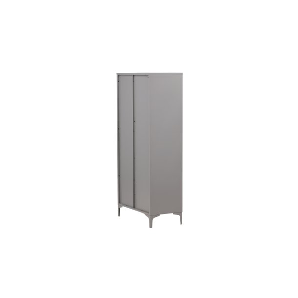VENTURE DESIGN Piring garderobeskab, m. 2 l�ger, 3 hylder og b�jlestang - lysegr� st�l (H:183) - Venture Design