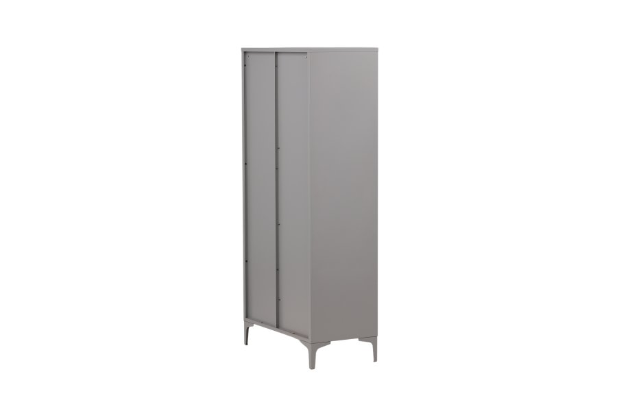 VENTURE DESIGN Piring garderobe, m. 2 drer, 3 hyller og hengerstang - lysegr stl (H:183)