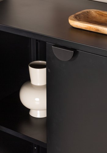 VENTURE DESIGN Piring skjenk, m. 2 drer og 2 hyller - sort stl