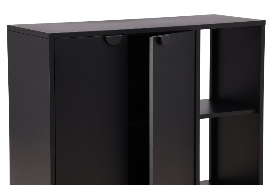 VENTURE DESIGN Piring skjenk, m. 2 drer og 2 hyller - sort stl