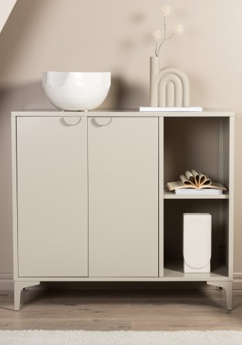 VENTURE DESIGN Piring skjenk, m. 2 drer og 2 hyller - beige stl