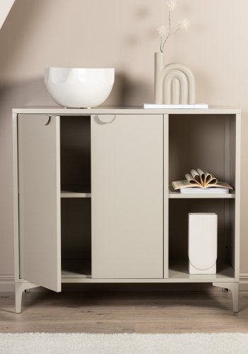 VENTURE DESIGN Piring skjenk, m. 2 drer og 2 hyller - beige stl