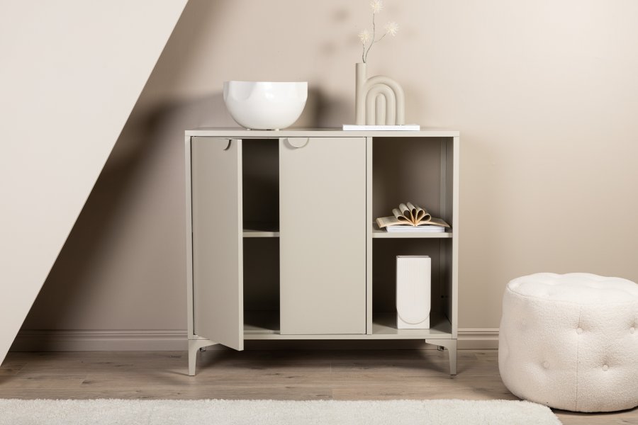 VENTURE DESIGN Piring skjenk, m. 2 drer og 2 hyller - beige stl