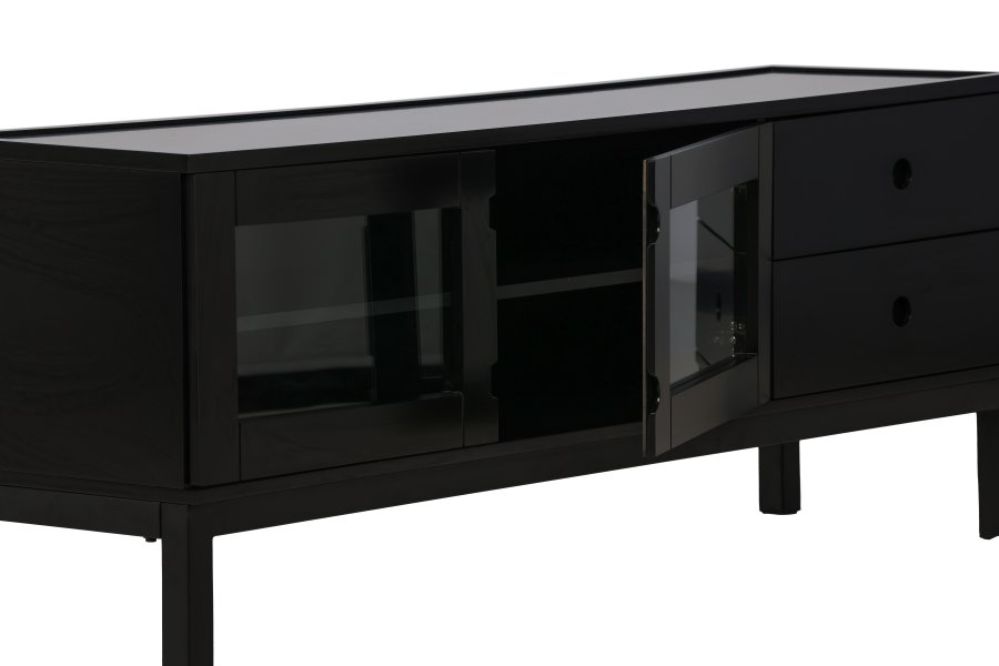 VENTURE DESIGN Alcoa skjenk, m. 2 drer og 2 skuffer - sort MDF