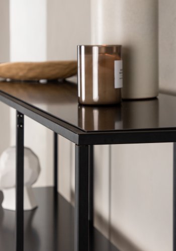 VENTURE DESIGN Amaraillo bokhylle, m. 4 skuffer - svart MDF og sort stl (H:120)